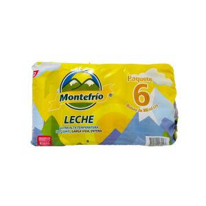 Sixpack Leche UHT Entera Montefrío x 900 Ml Bolsa - Paquete