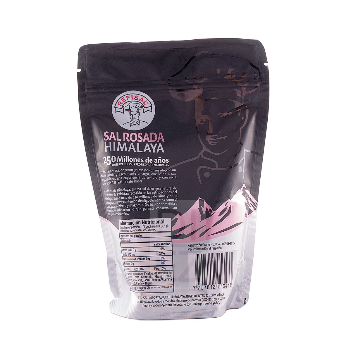 10X Sal Rosada Himalaya Refisal x 400 Gr Bolsa Doy Pack