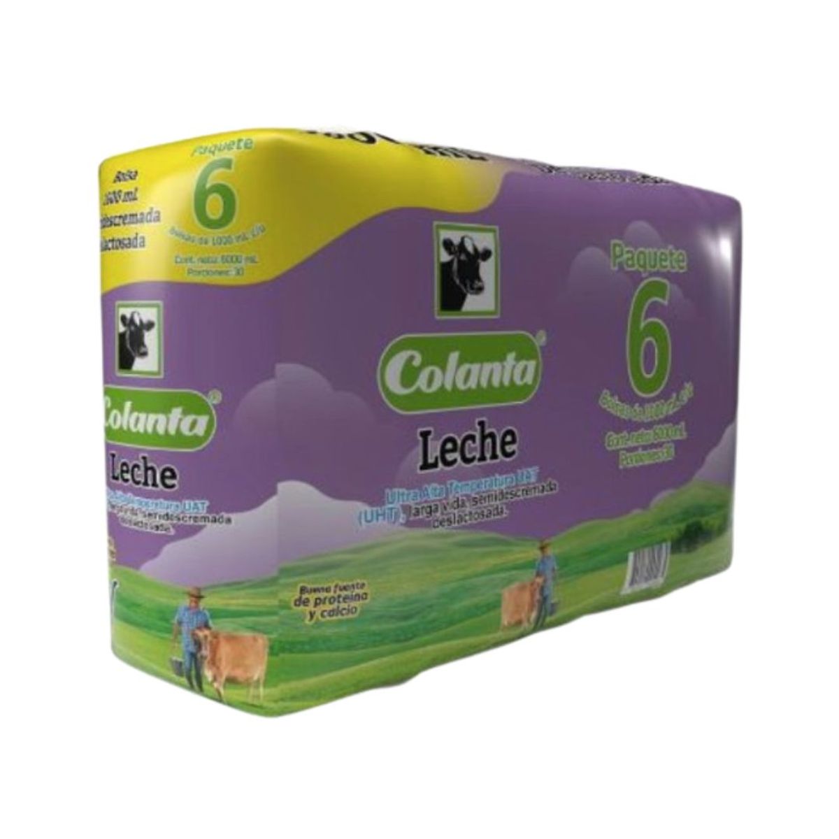 10X Leche UHT Deslactosada Colanta x 1000 Ml Bolsa Sixpack