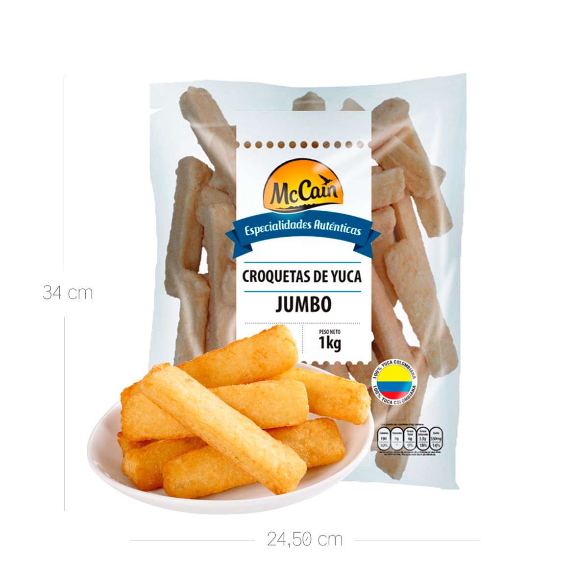 10X Croqueta De Yuca Jumbo McCain Bolsa x 1 Kg