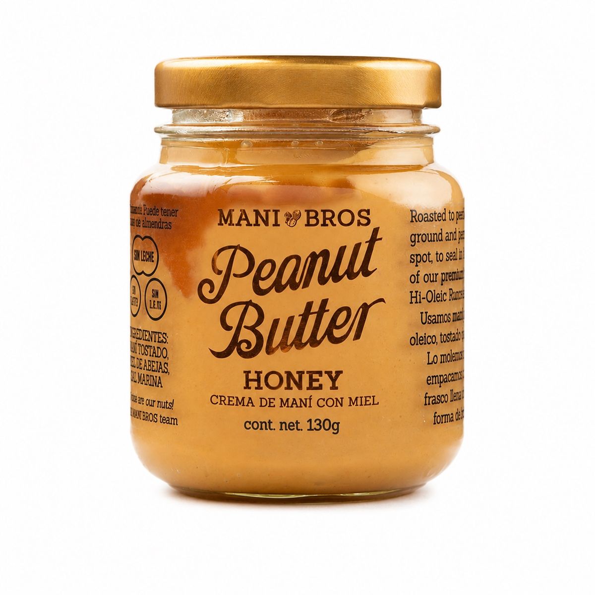 10X Mantequilla de Maní Con Miel Mani Bros x 130 Gr