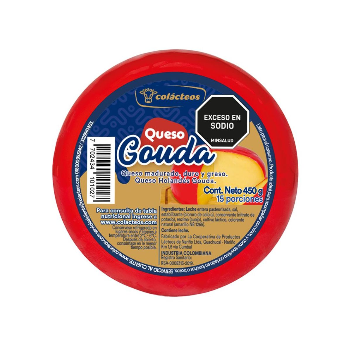 10X Queso Holandes Gouda Colácteos x 450 Gr