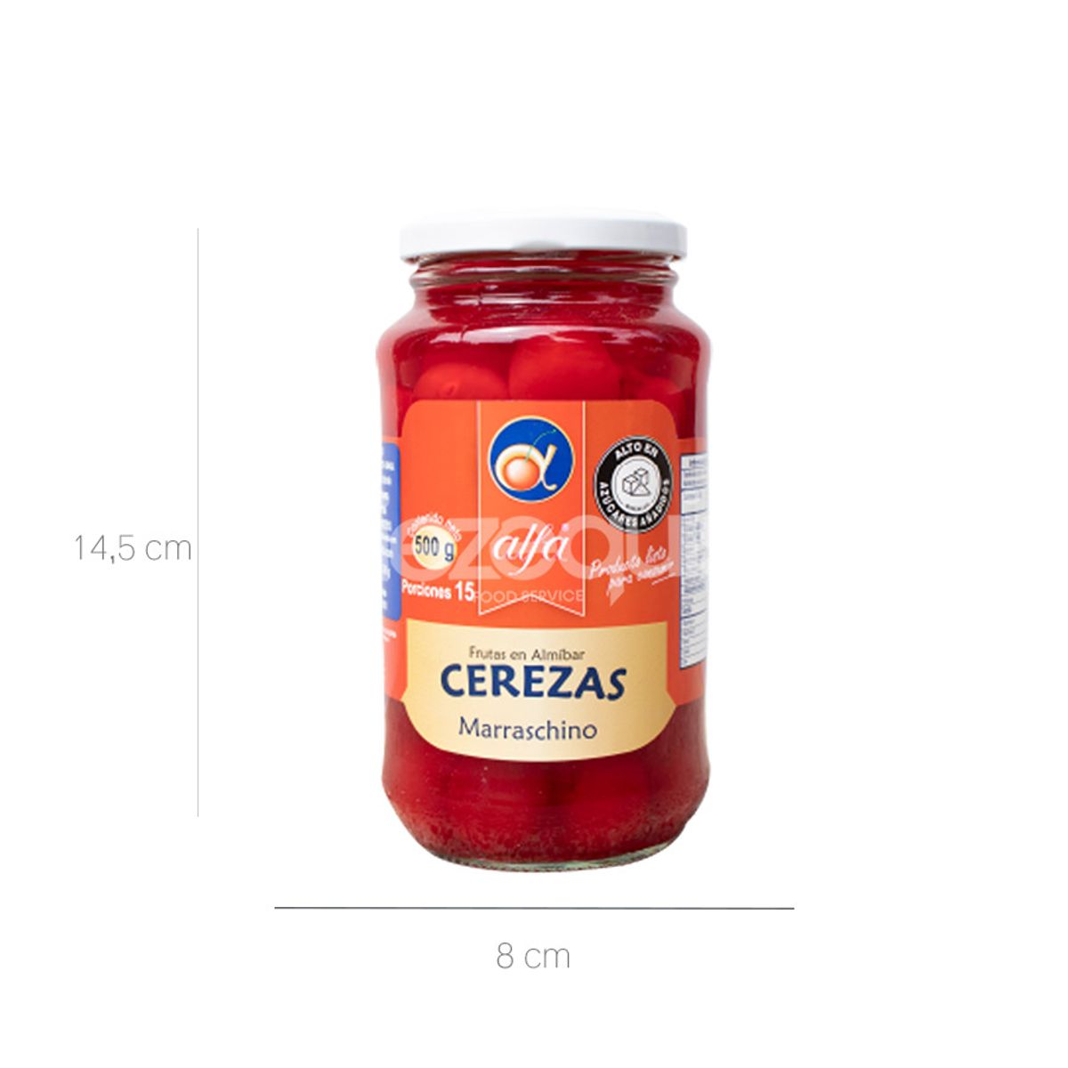 10X Cereza Marrasquino Alfa x 500 Gr Vidrio