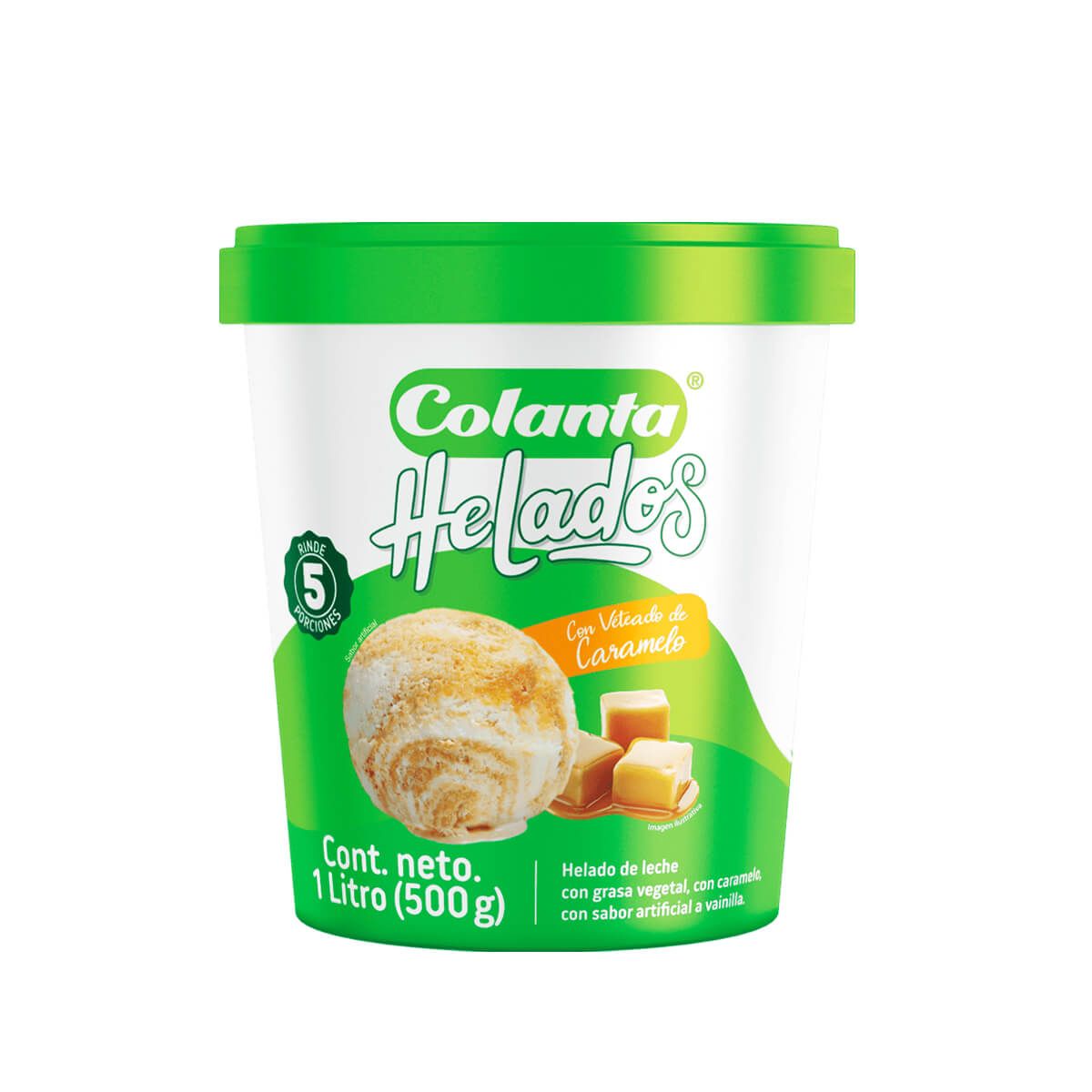 10X Helado Colanta Veteado De Caramelo x 1 Litros Neto 500 Gr