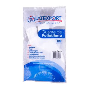 Guante Manipulación Alimento Polietileno Empaque Individual x 100 Pares - Paquete