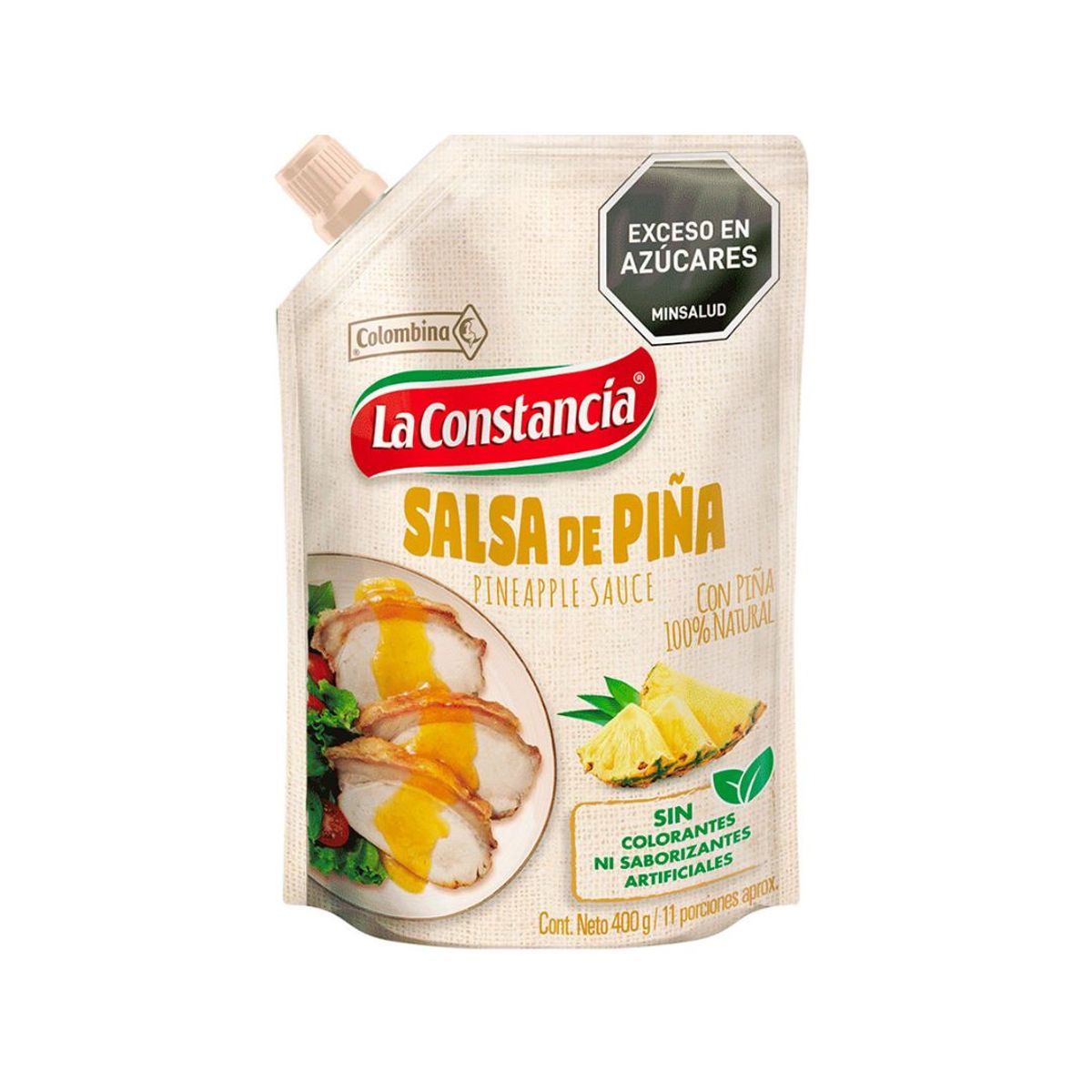 10X Salsa De Piña La Constancia x 400 Gr Doy Pack