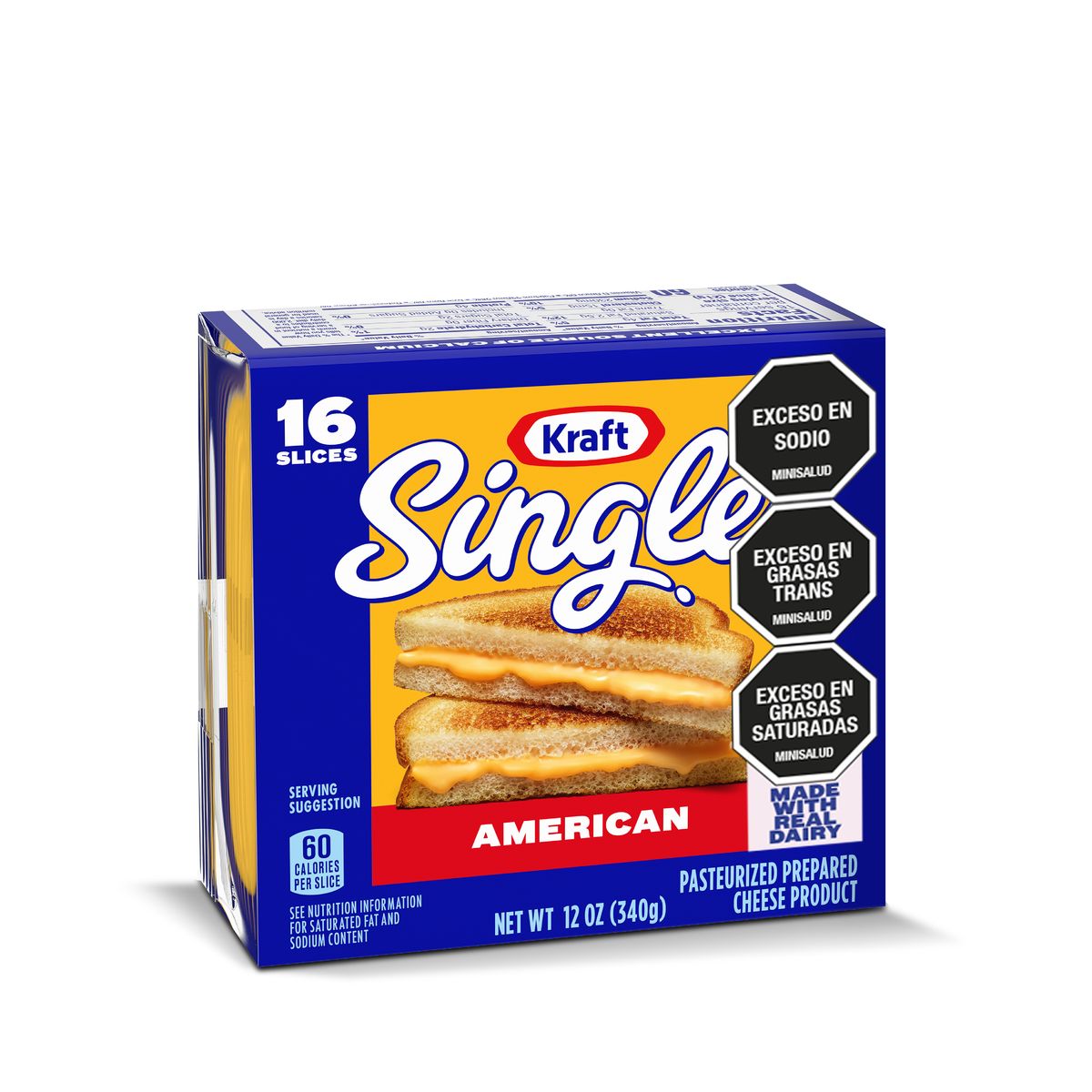 10X Queso Americano Kraft Single Tajado x 340 Gr