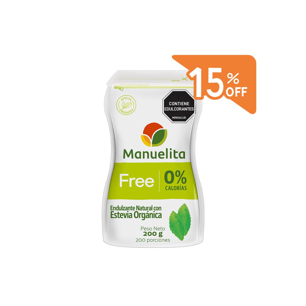 10X Endulzante Free Manuelita x 200 Gr Doy Pack Con 15% Descuento
