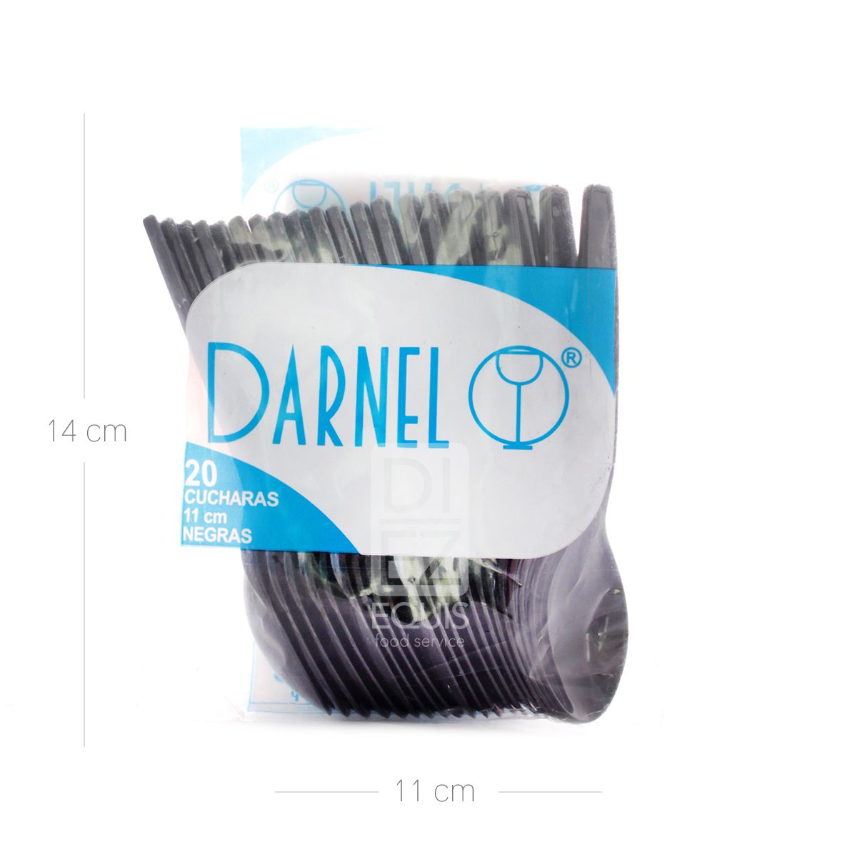 10X Cucharita Postre 11 Cm Desechable Negra Darnel x 20 Und