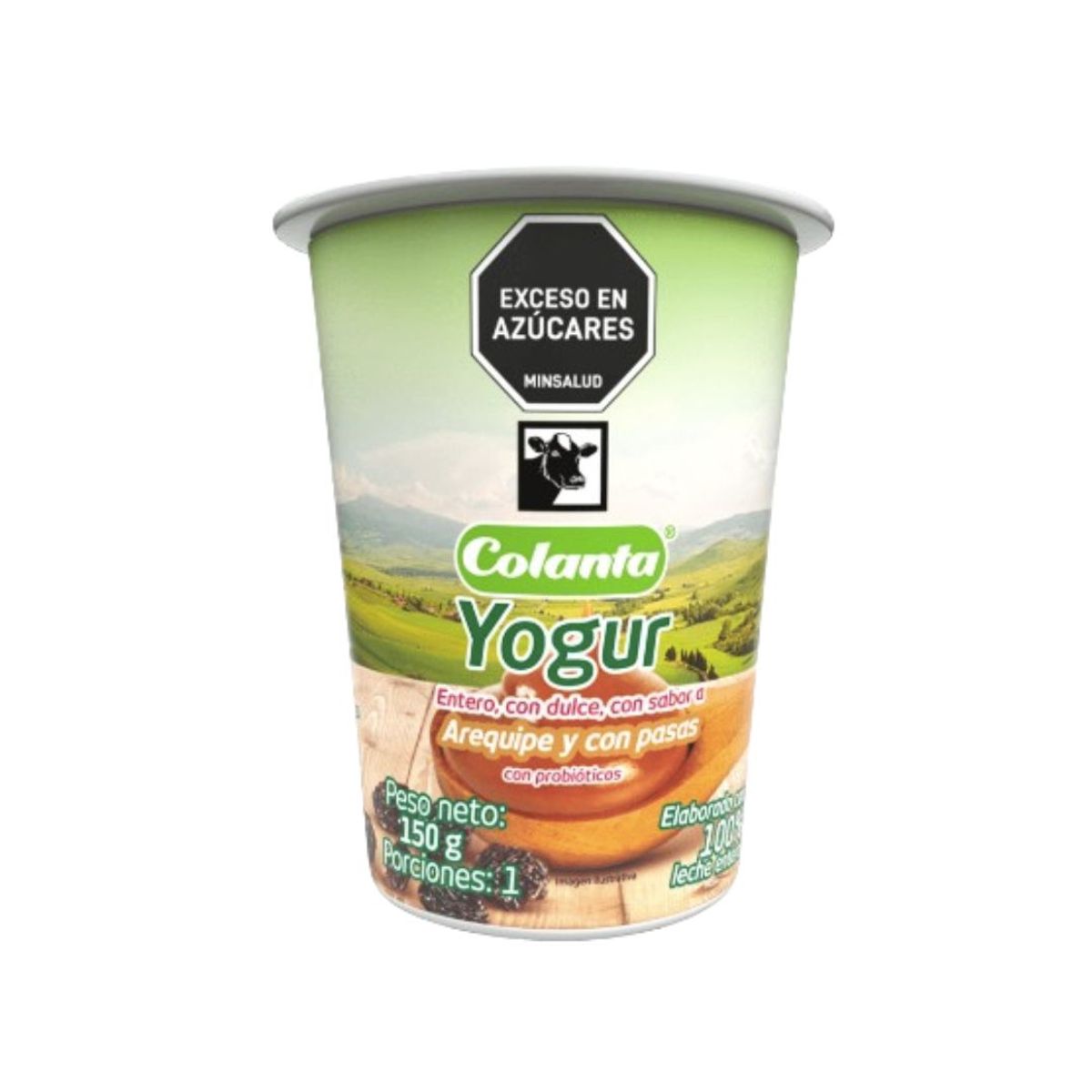 10X Yogurt Arequipe Pasas Colanta x 150 Gr Vaso