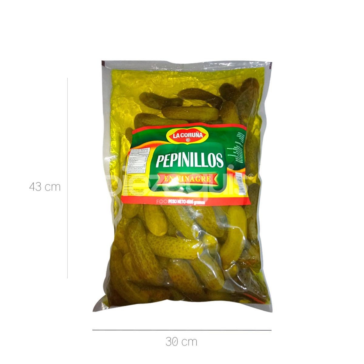 10X Pepinillos En Vinagre Entero La Coruña x 4000 Gr Bolsa