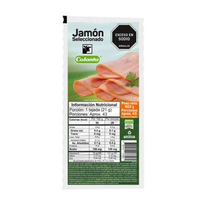 Jamón Seleccionado Colanta x 902 Gr Tajado - Paquete