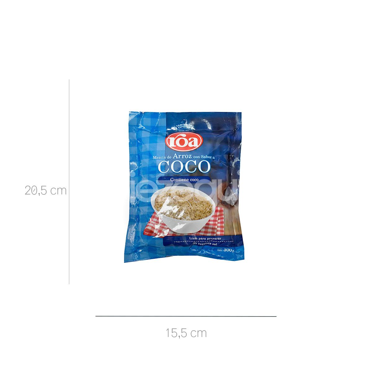 10X Arroz Con Sabor A Coco Roa x 300 Gr
