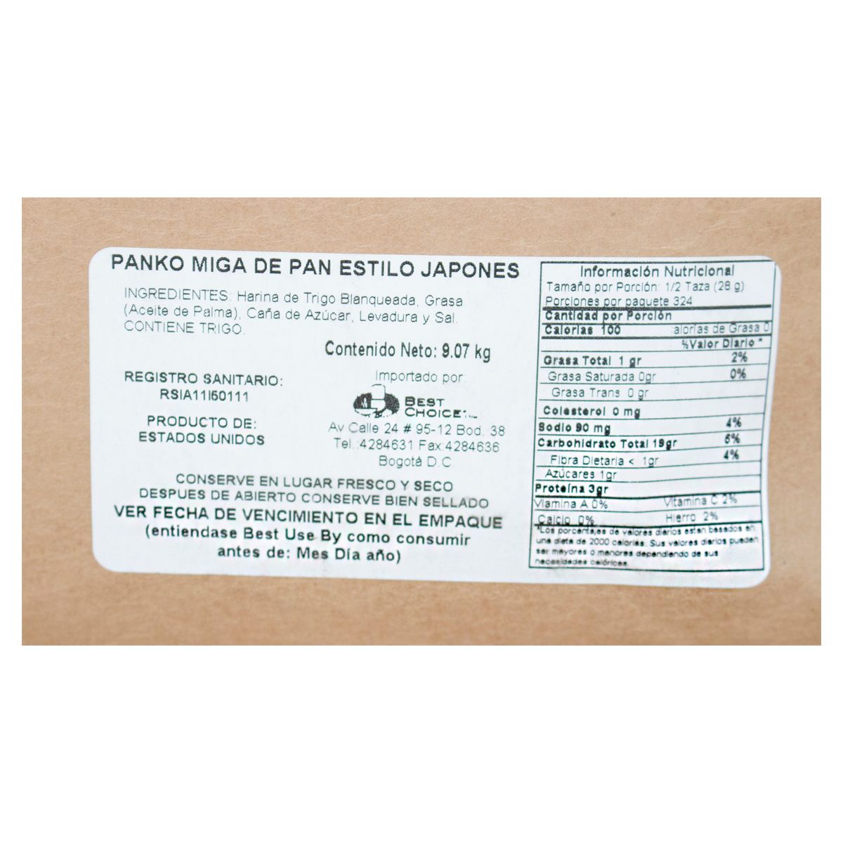 10X Apanado Panko SZL x 9070 G Saco