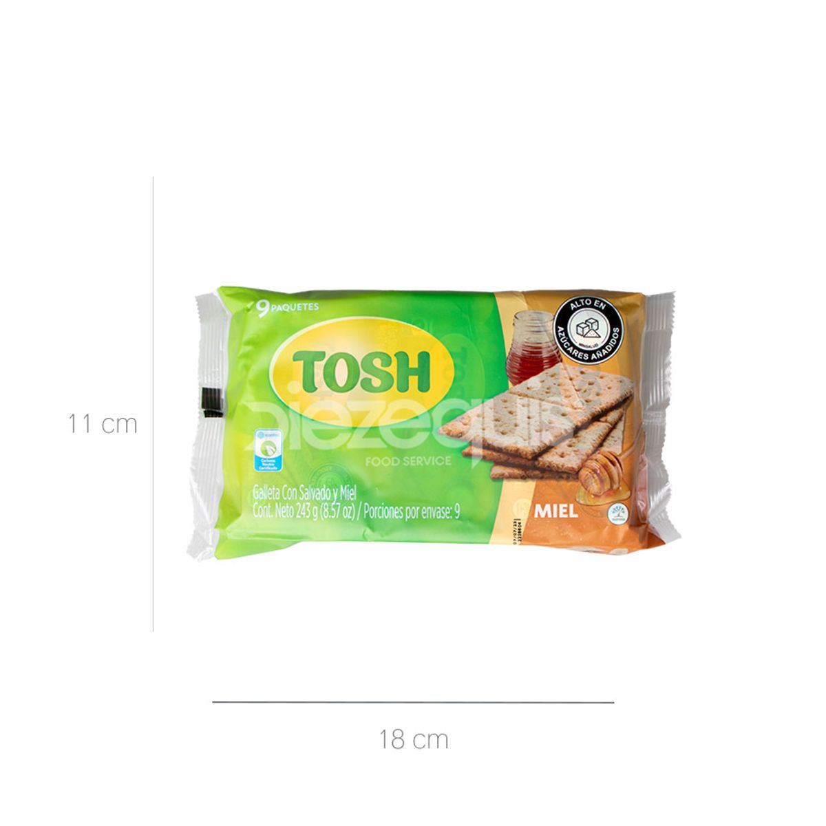 10X Snack Galletas Tosh Miel Fit x 243 Gr x 9 Und