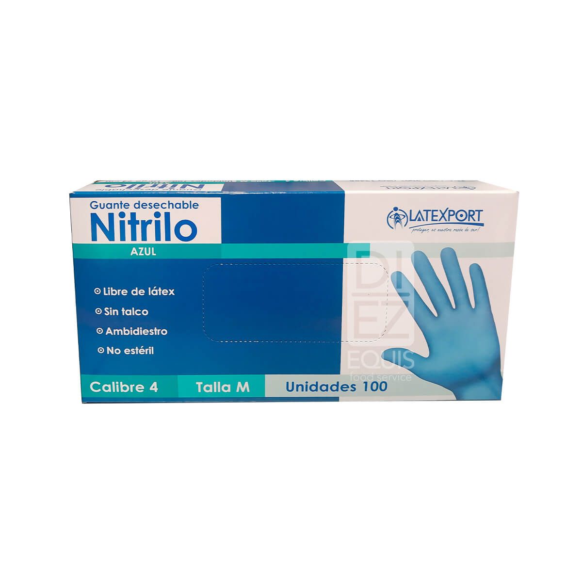 10X Guante Manipulación Nitrilo Azul C4 Latexport Talla M x 100 Und Caja