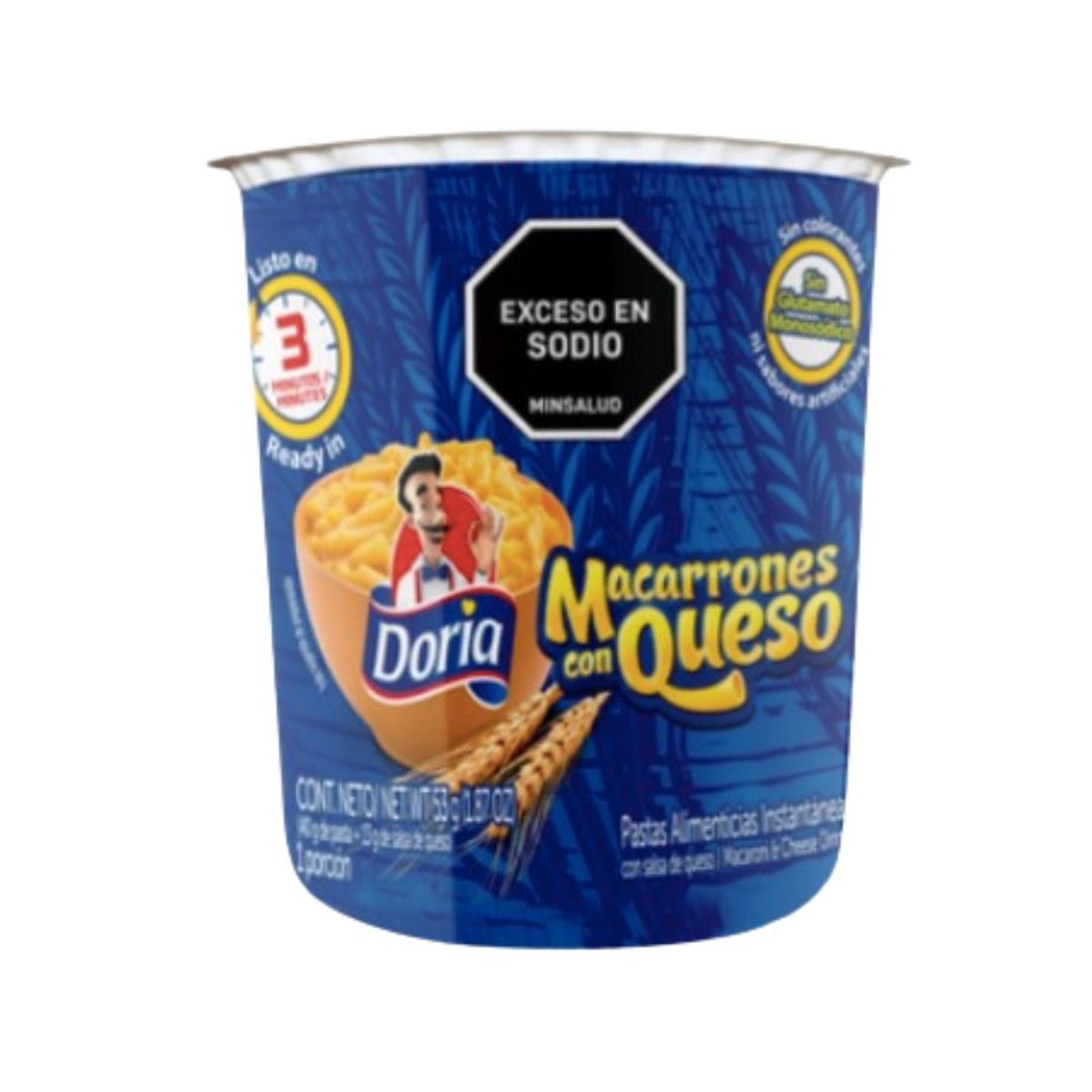 10X Pasta Macarrón Con Queso Doria x 53 Gr