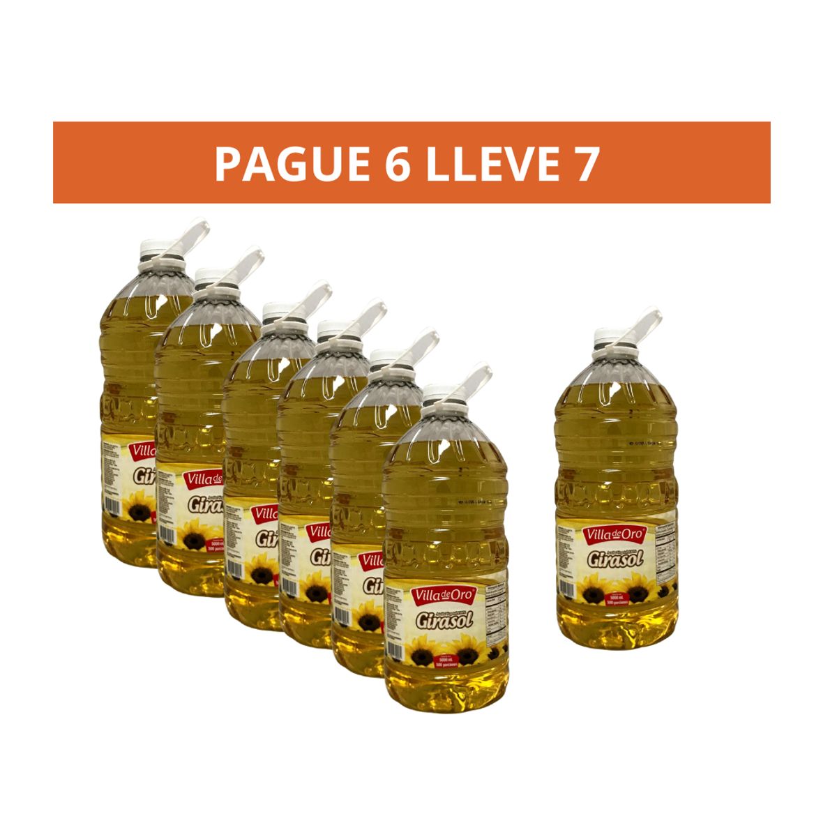 10X Aceite de Girasol Villa de Oro 5L Pague 6  lleva 7