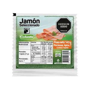 Jamón Seleccionado Colanta x 143 Gr Tajado - Paquete