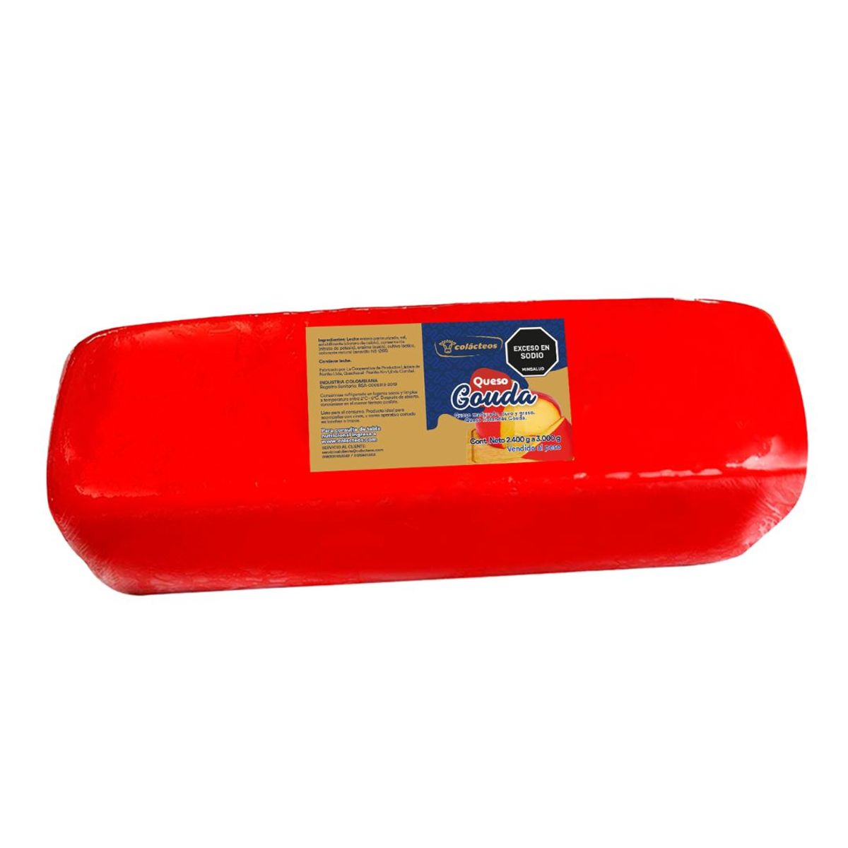 10X Queso Holandes Gouda Colácteos Peso Variable Bloque