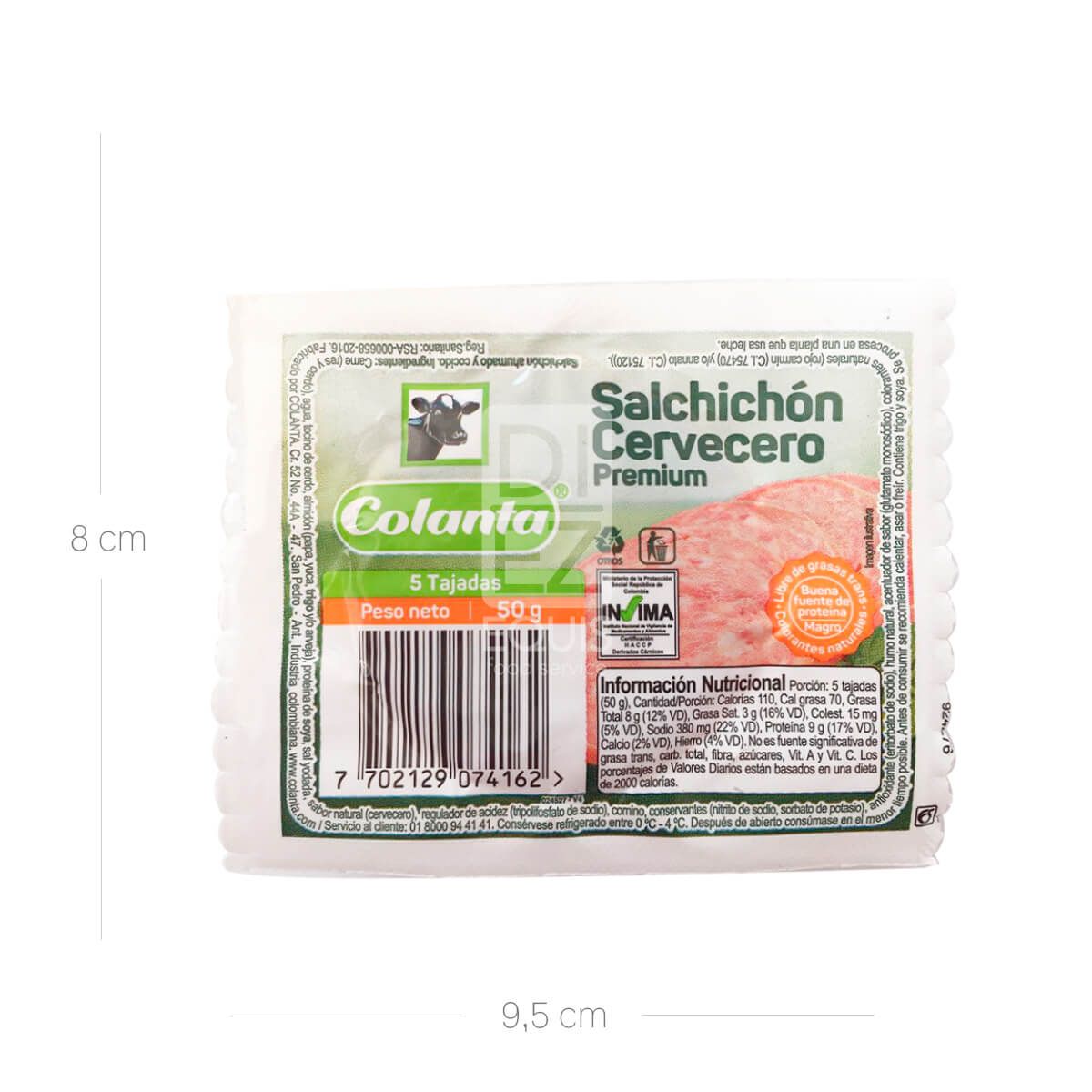 10X Salchichón Cervecero Montefrío Colanta x 50 G