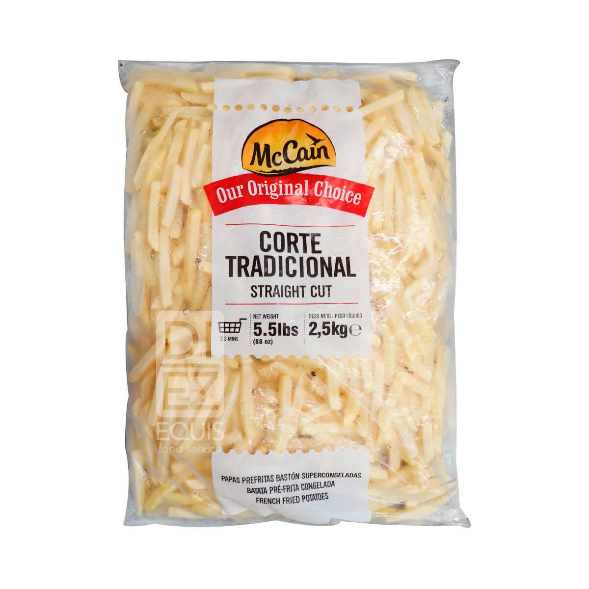10X Papa Francesa Corte Tradicional 9x9 mm x 2,5 Kg Bolsa McCain