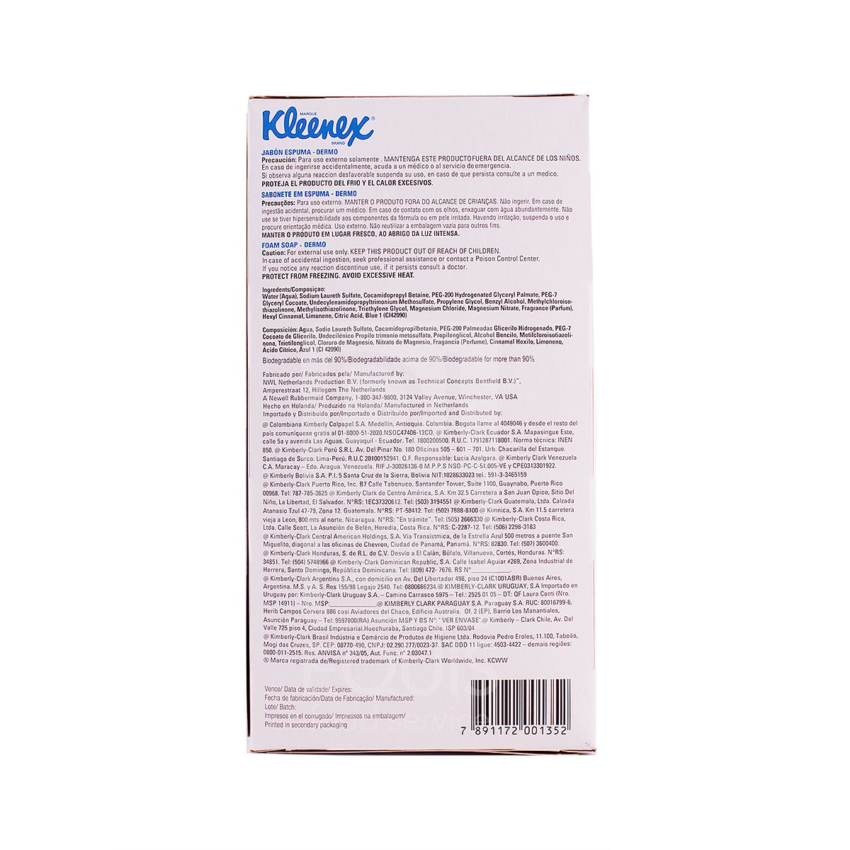 10X Jabón Manos Espuma Dermo Kleenex 8072 x 800 Ml