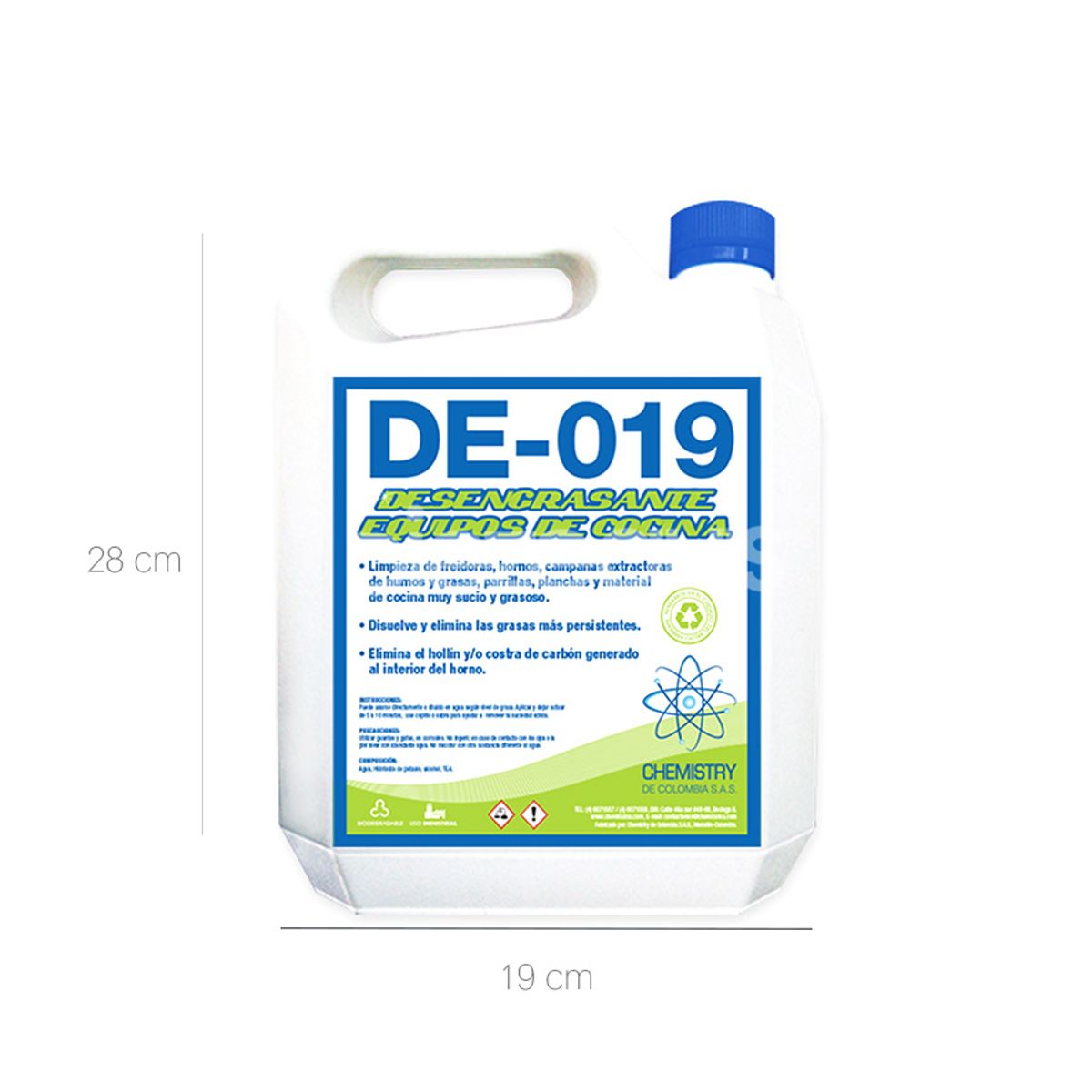 10X Desengrasante Industrial Para Equipos De Alto Tráfico DE-019 Chemistry x 4 Litros Galon