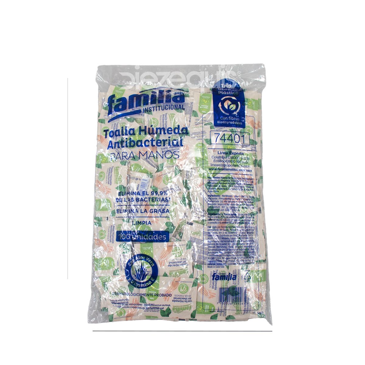 10X Toalla Humeda Limpiadora Desinfectante Y Desengrasante F-74401 x 100 Und