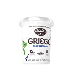 Yogurt Griego Natural Alpina x 1000 Gr - Unidad