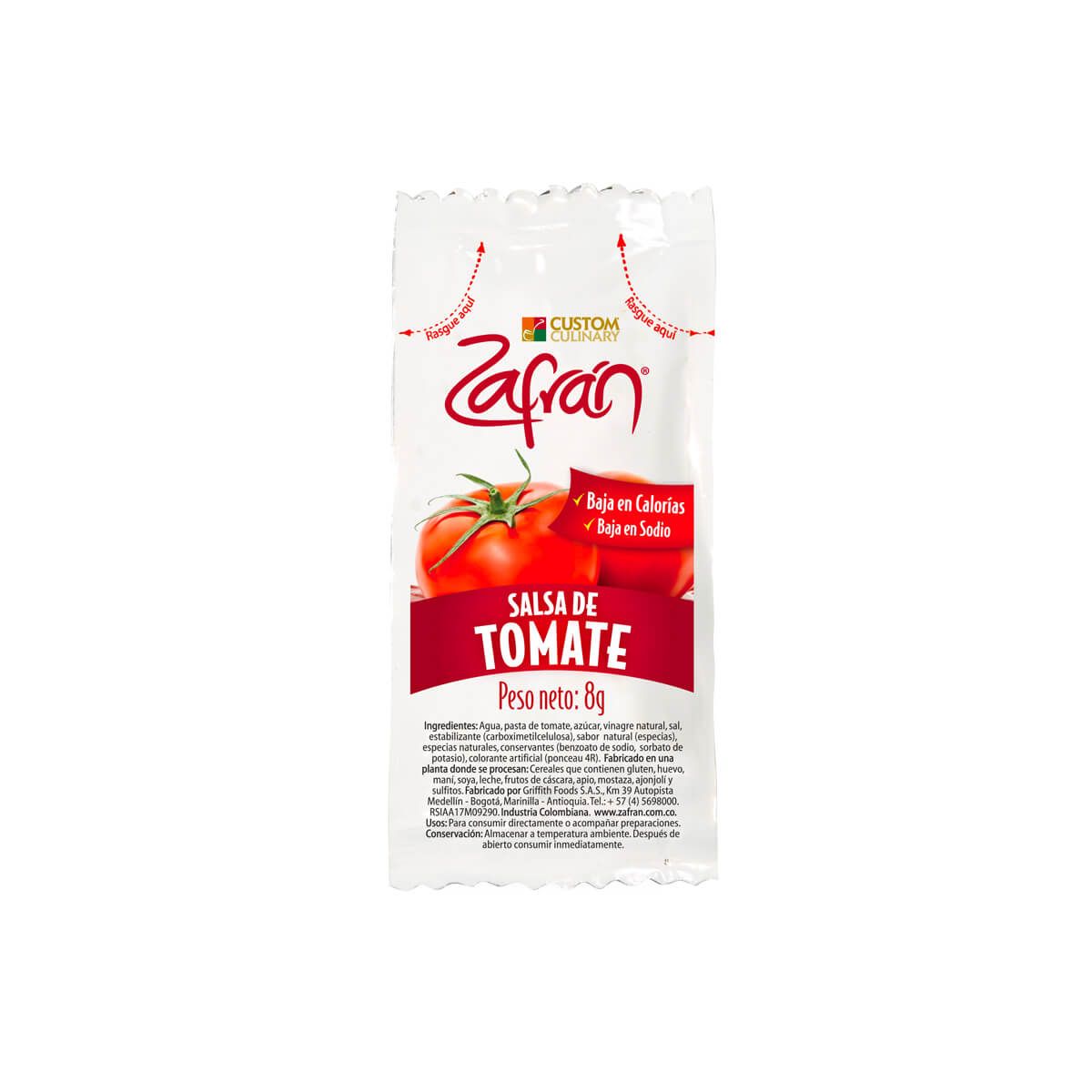 10X Salsa Tomate Zafrán Premium Sachet x 8 Gr Bolsa 120 Und