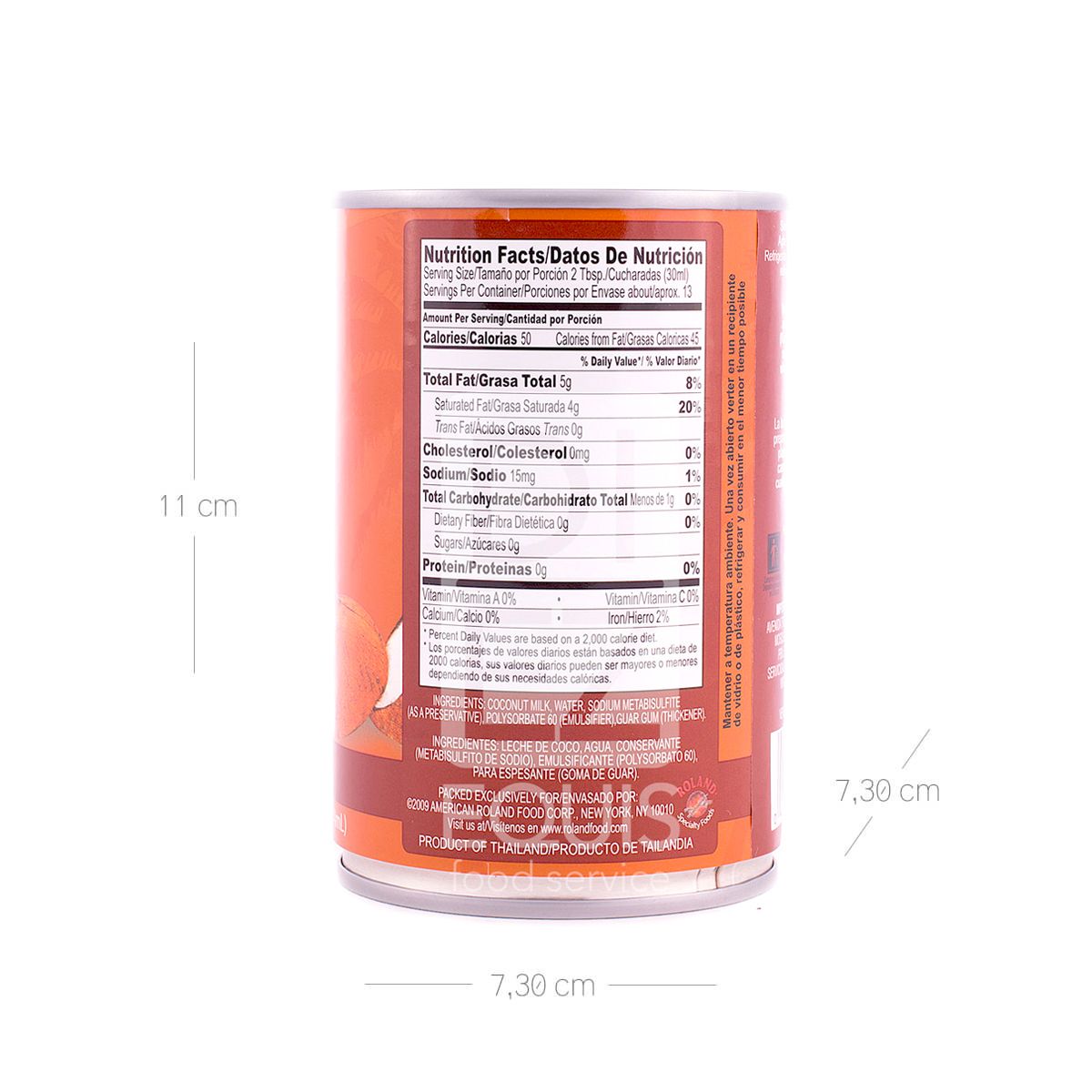 10X Mezcla A Base De Coco Roland x 400 ML Lata