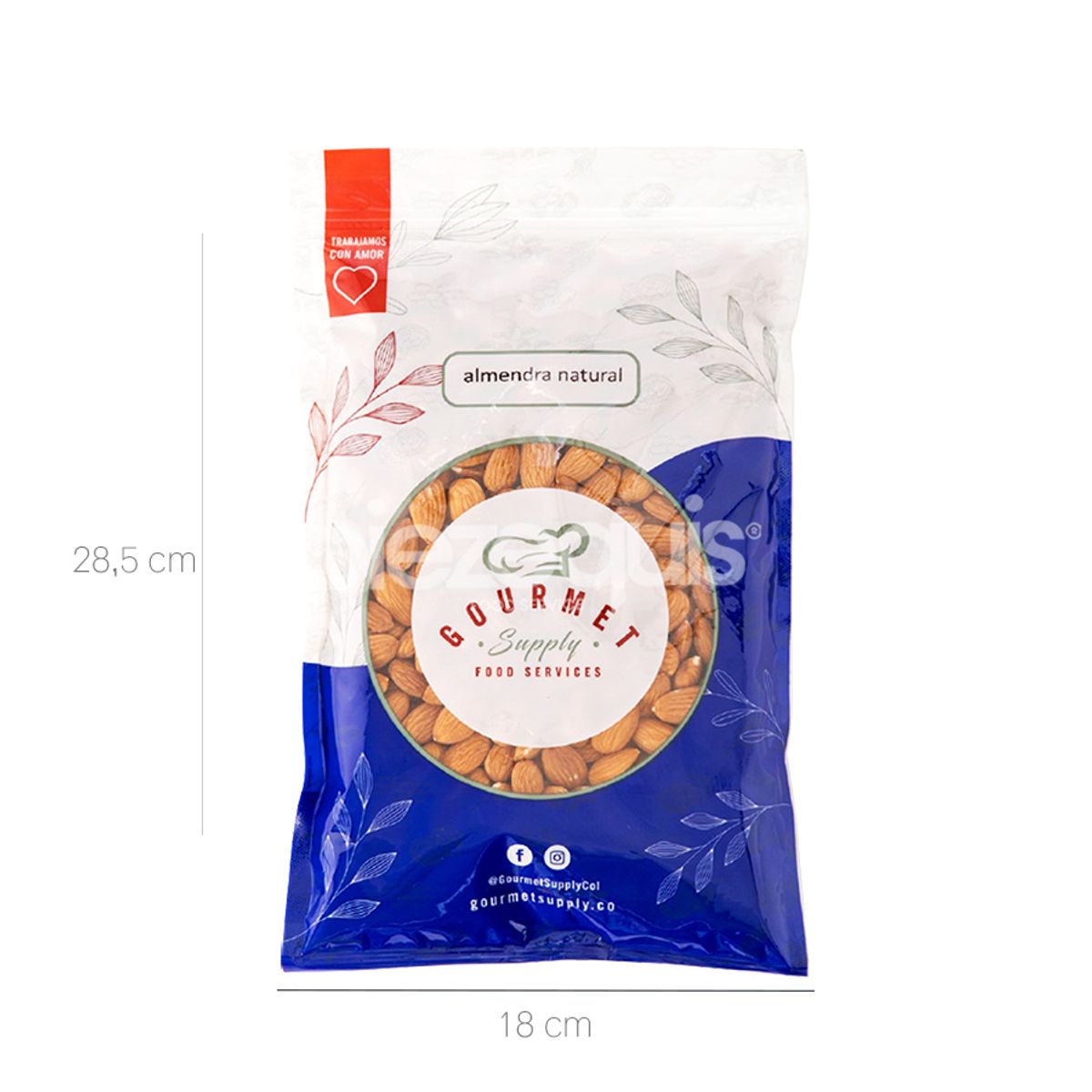 10X Almendras Enteras Con Piel Gourmet Supply x 500 Gr
