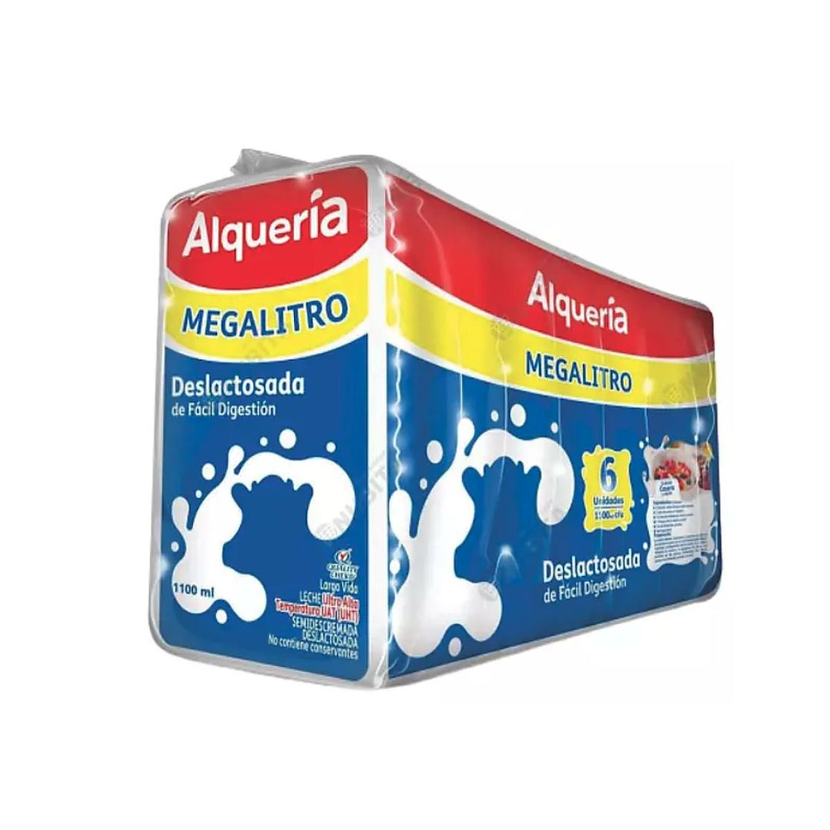10X Sixpack Leche Deslactosada Institucional Alquería x 1100 Ml