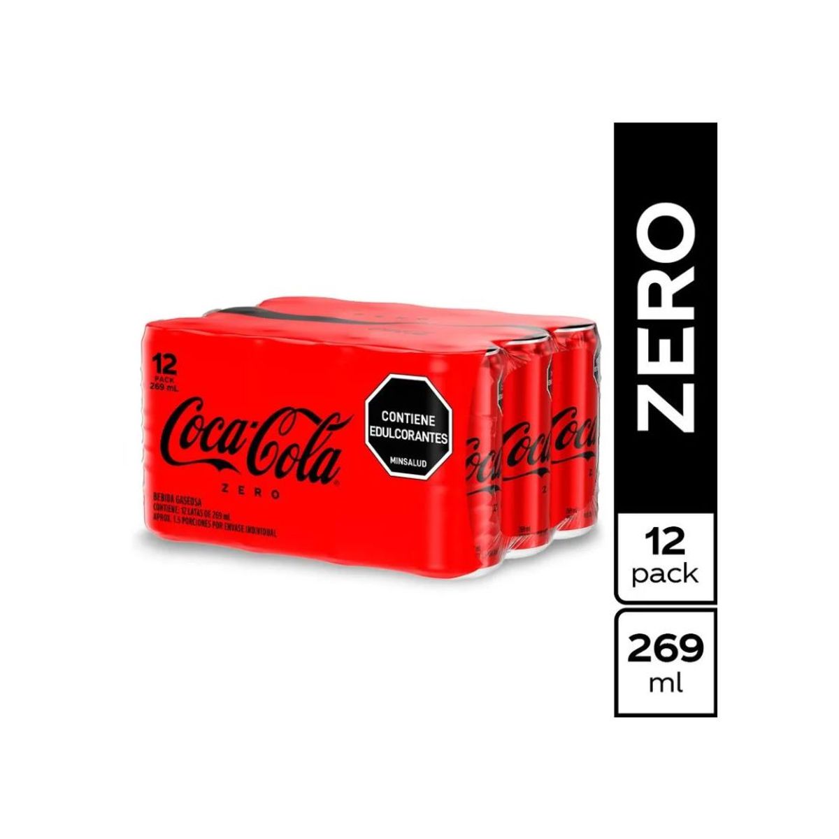 10X Gaseosa Coca Cola sin Azúcar x 269 Ml x 12 Und Lata