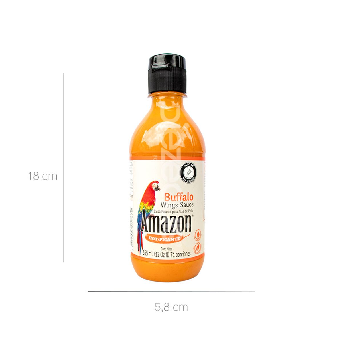 10X Salsa Amazon Buffalo Wing x 355 Gr Pet HOT/PICANTE