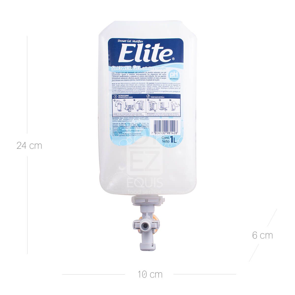 10X Sanitizante Gel Antibacterial Elite Multiflex (97011) 911000 x 1000 Ml Botella