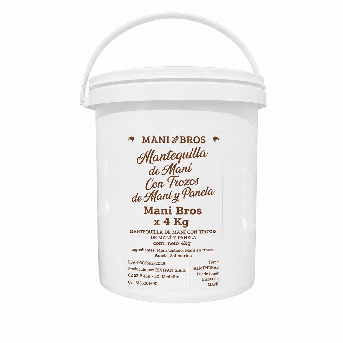 10X Mantequilla de Maní Con Trozos de Maní y Panela Mani Bros  x 4 Kg