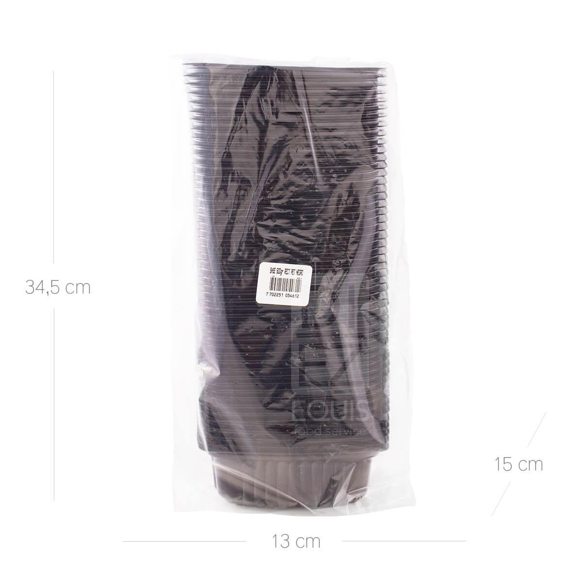 10X Base Rectangular Negro 500 Gr Pet x 50 Unid Paquete