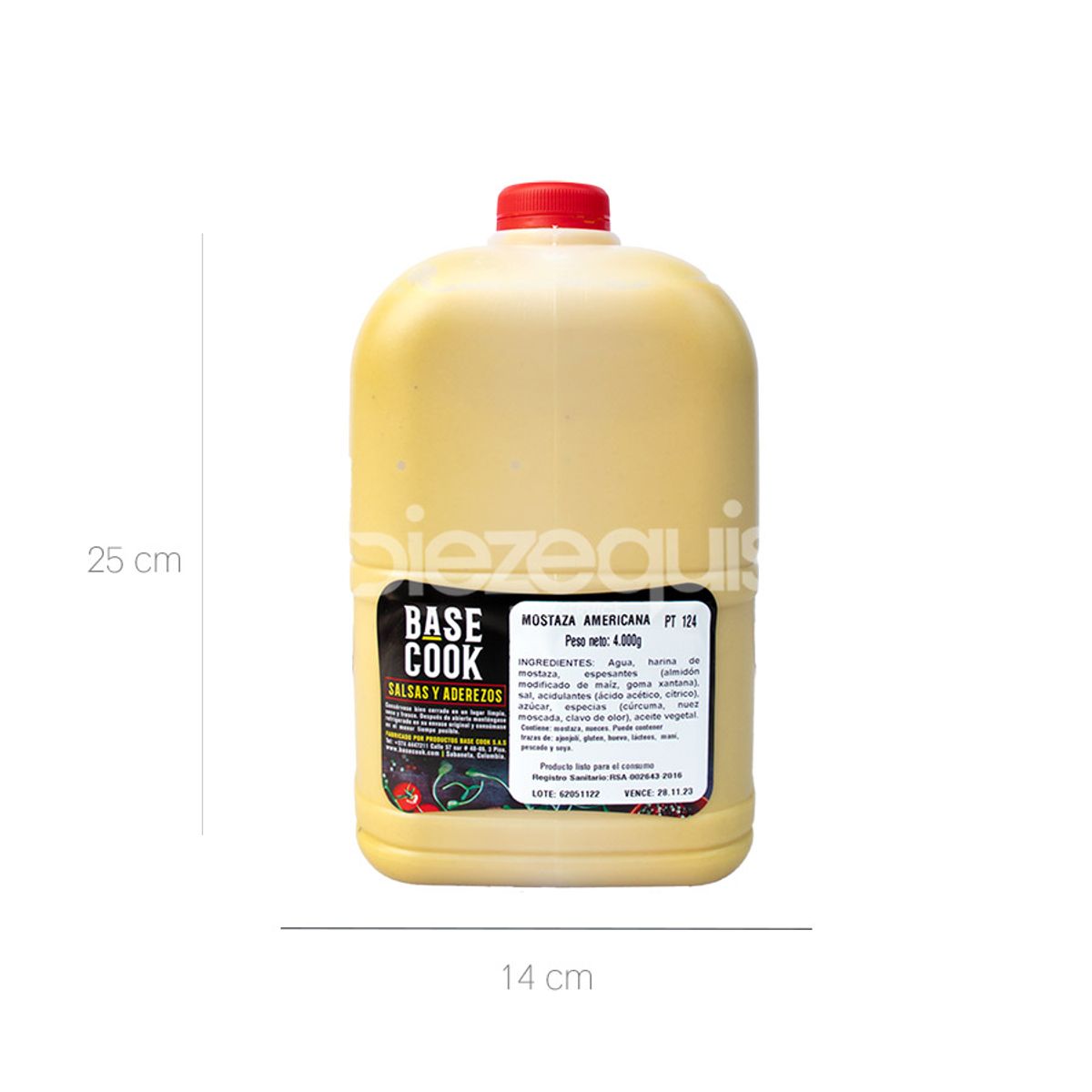 10X Mostaza Americana Base Cook Galón x 4000 Gr Pet