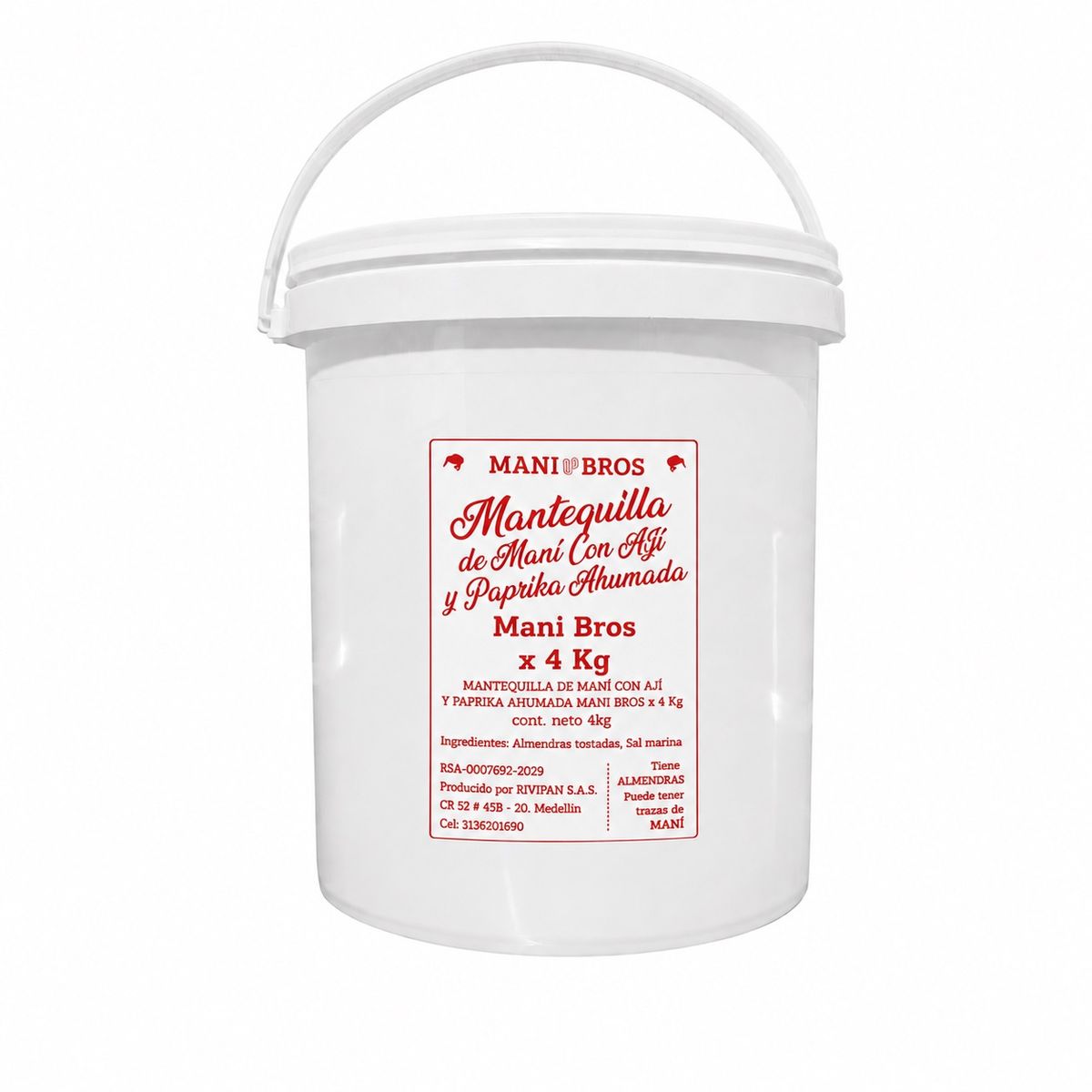10X Mantequilla de Maní Con Ají y Paprika Ahumada Mani Bros x 4 Kg