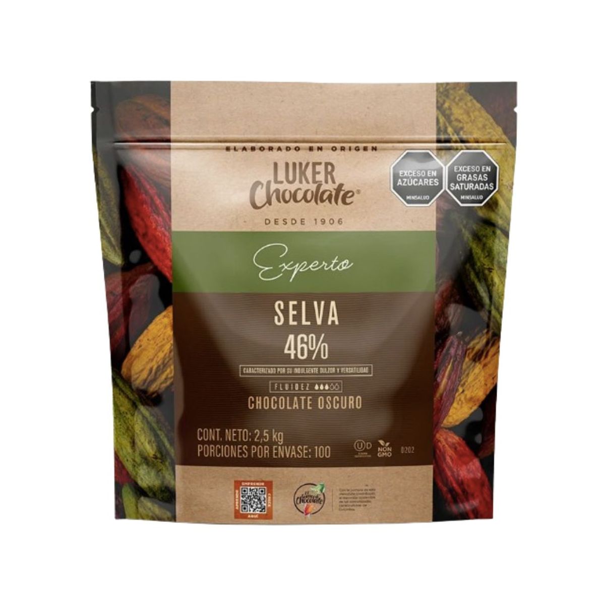 10X Cobertura Chocolate Luker Experto Selva 46% x 2500 Gr Bolsa