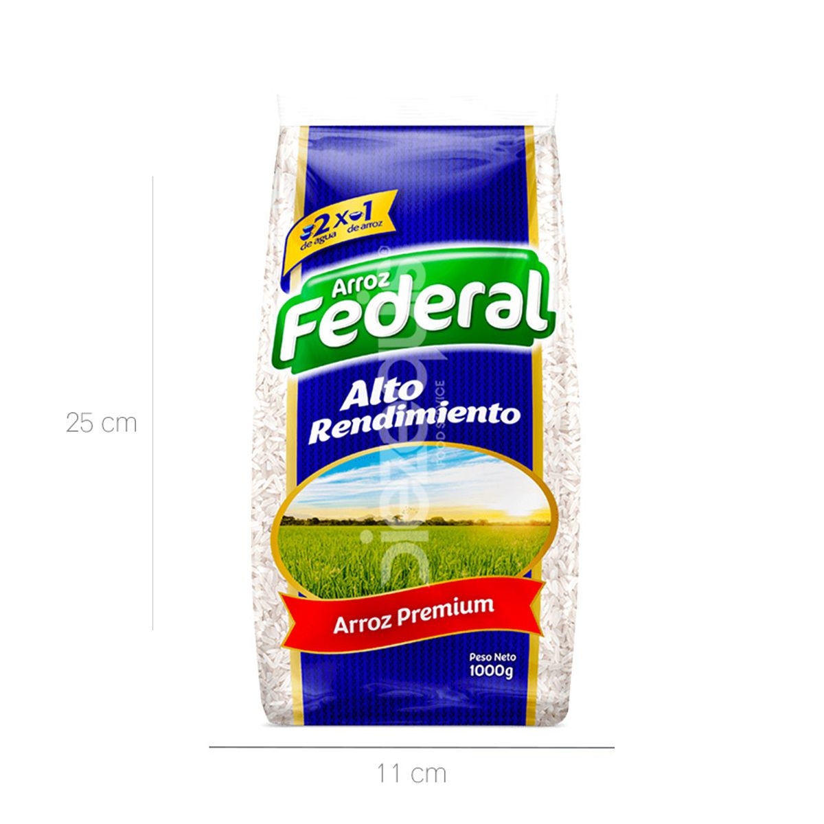 10X Arroz Federal Premiun De Alto Rendimiento Bolsa x 1000 Gr