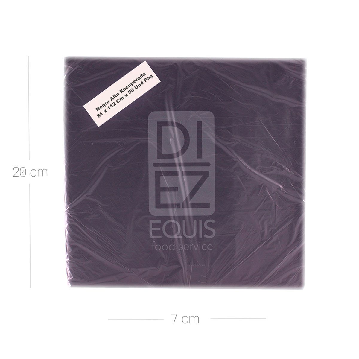 10X Bolsa Basura Negra Alta Recuperada  81 x 112 Cm x 50 Und Rollo