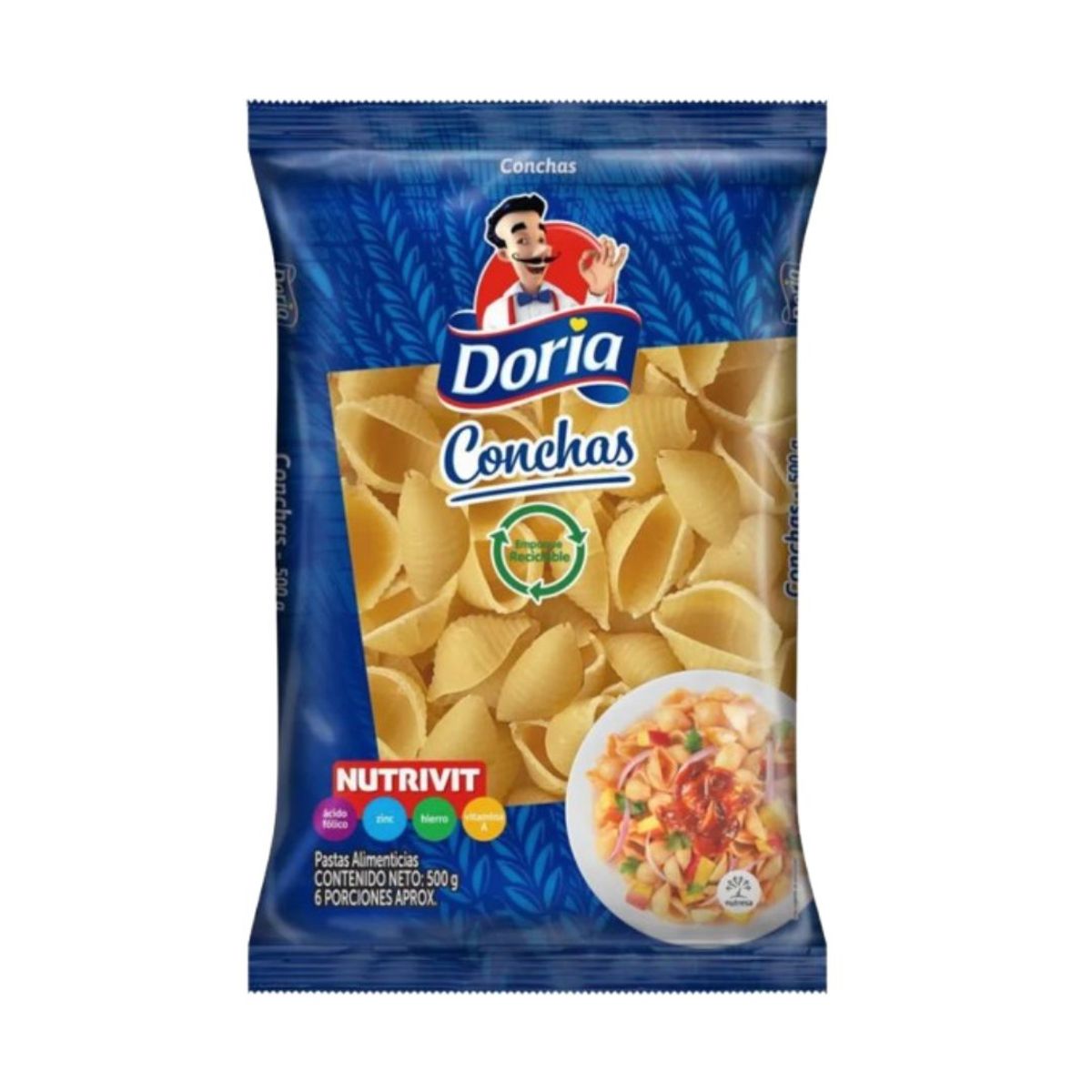 10X Pasta Concha Clásica Doria x 500 Gr Bolsa