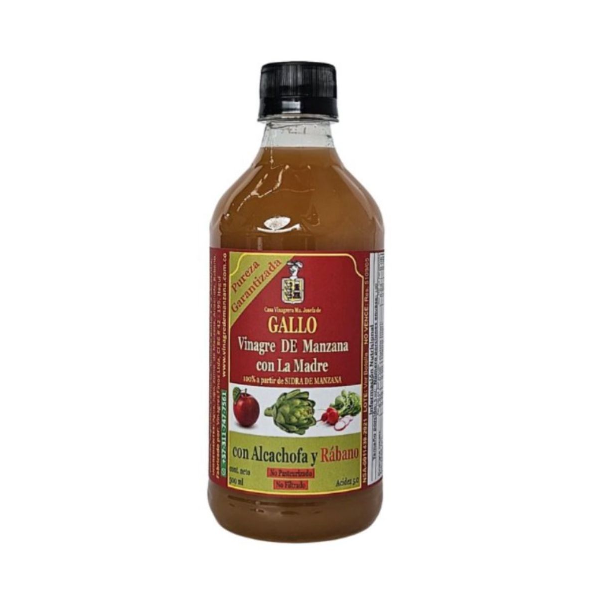 10X Vinagre De Manzana con Alcachofa y Rabano Gallo x 500 Ml