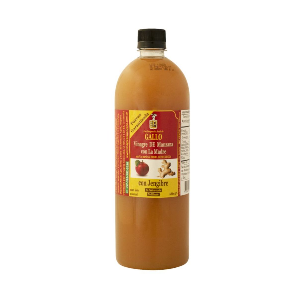 10X Vinagre De Manzana con Jengibre Gallo x 1000 Ml