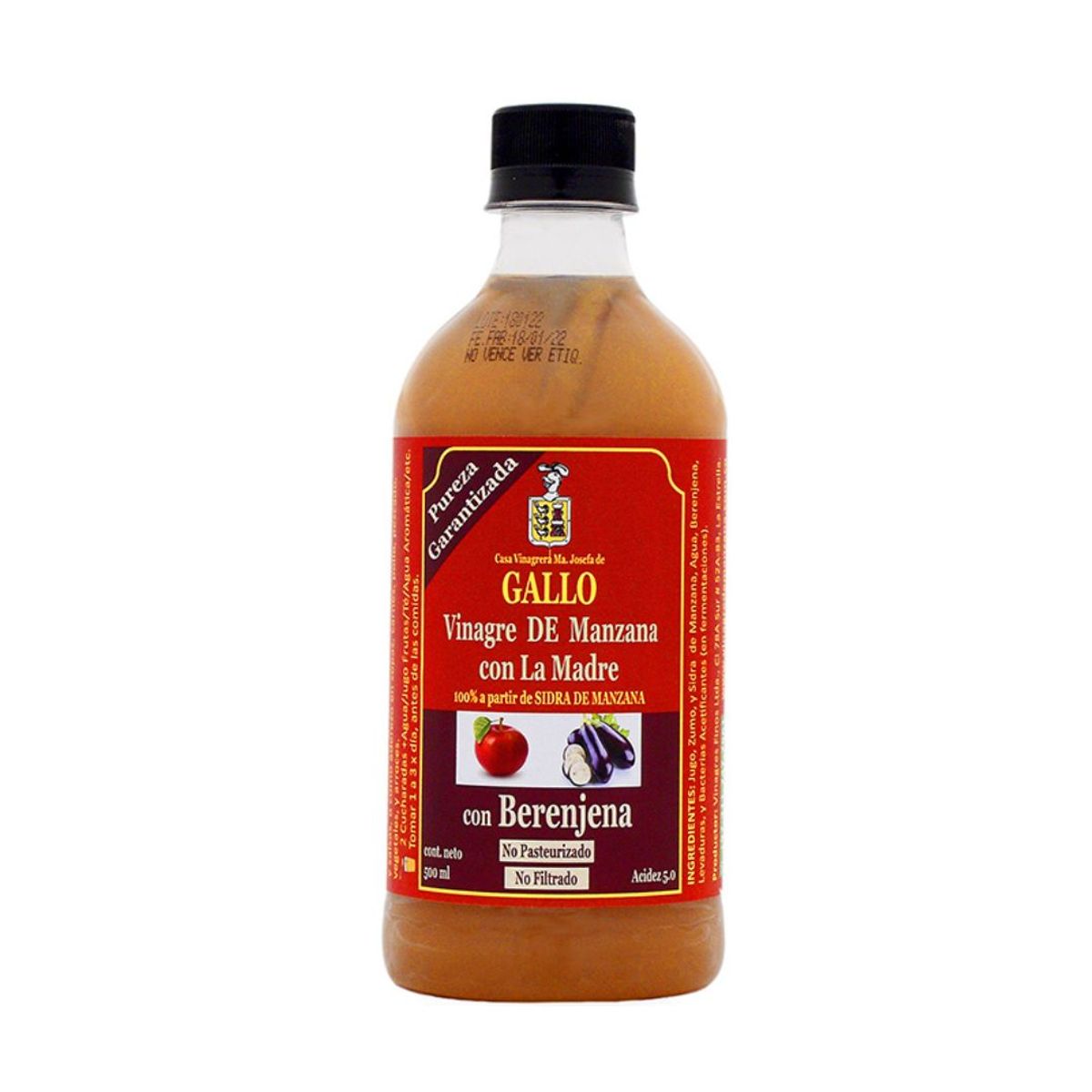 10X Vinagre De Manzana con Berenjena Gallo x 500 Ml