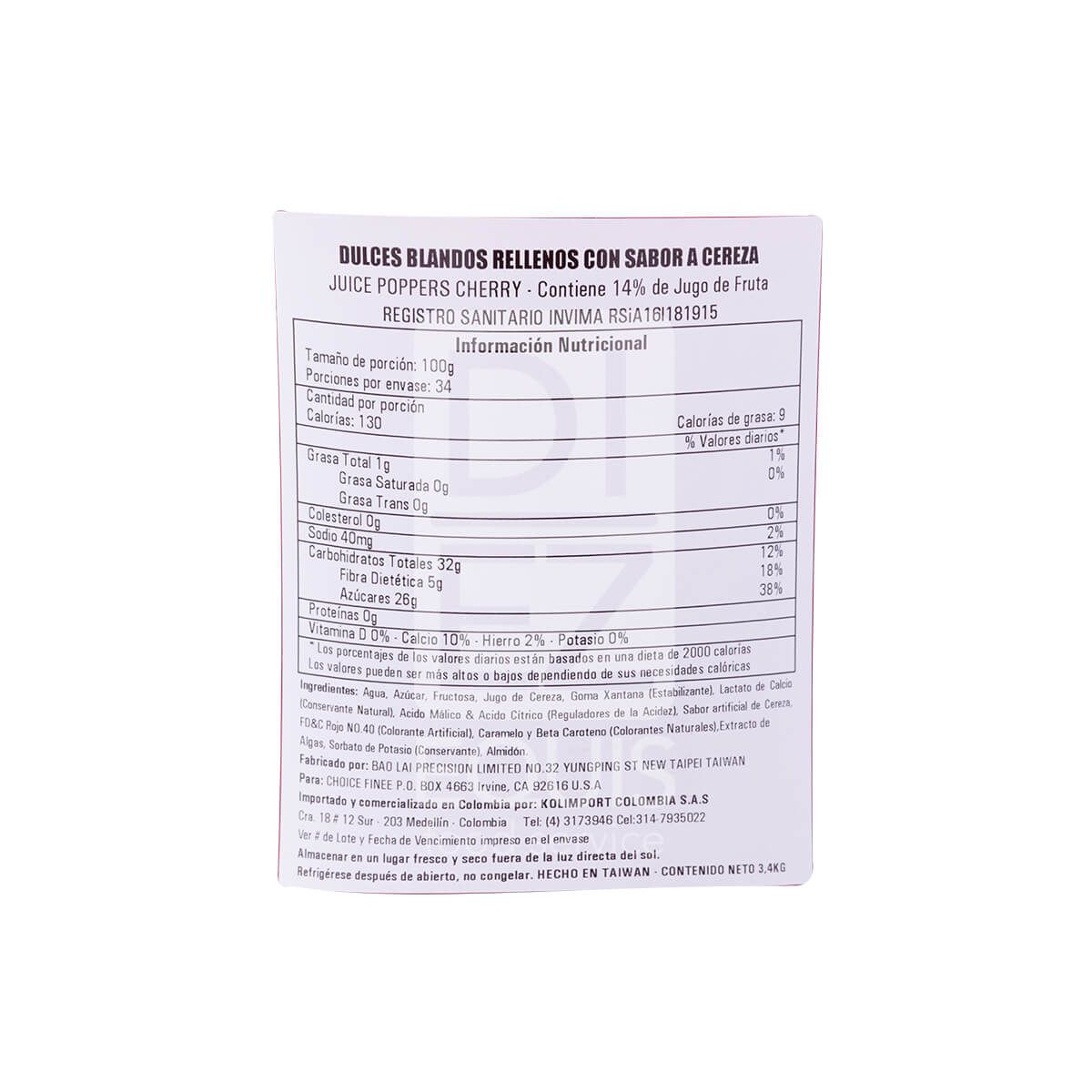 10X Perla Explosiva Sandía Juice Poppers x 3.400 Gr Balde