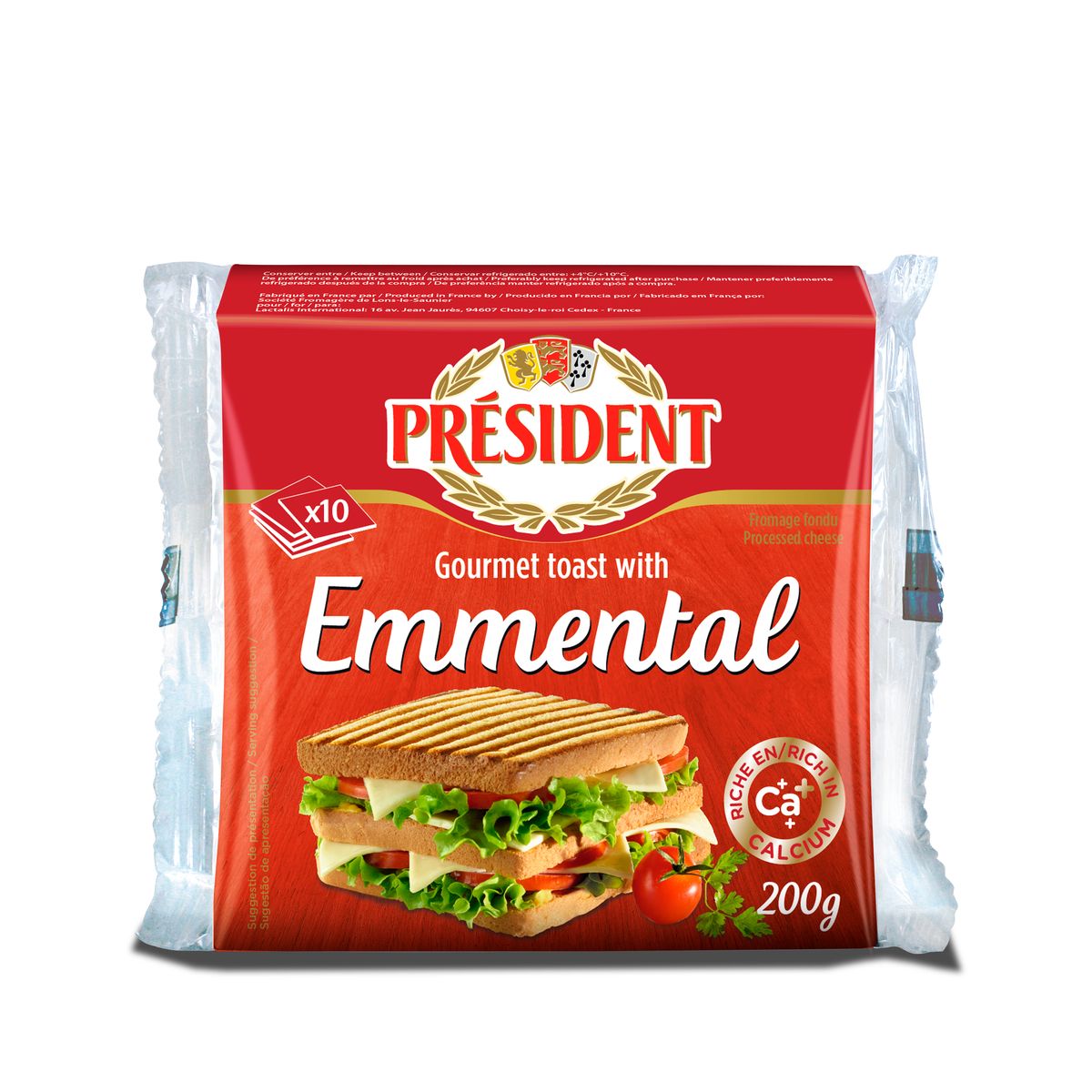 10X Queso Emmental Président Tajado x 200 Gr